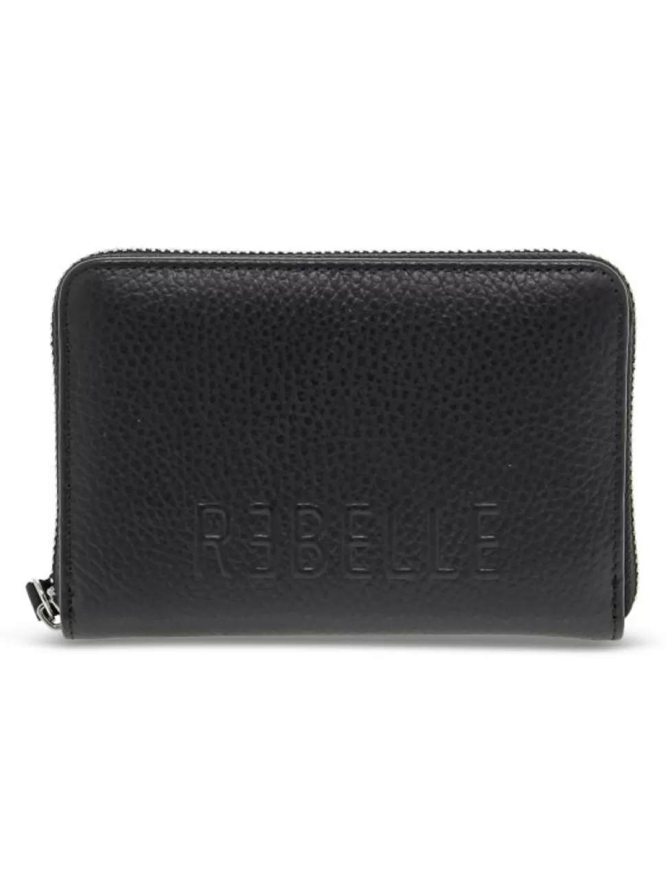 Brieftasche-Rebelle Brieftasche Ziparoun M Dollaro Black Aus Leder Schwarz