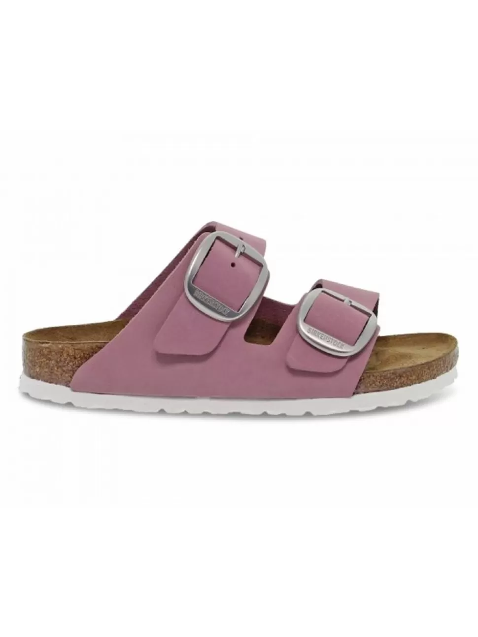 Niedrige Sandale-Birkenstock Flache Sandalen Arizona Big Buckle Aus Nubuk Pink