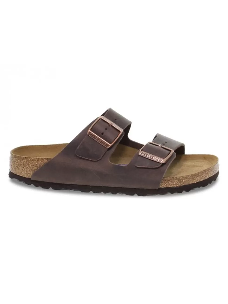 Niedrige Sandale-Birkenstock Flache Sandalen Arizona Soft Footbed Aus Leder Habana