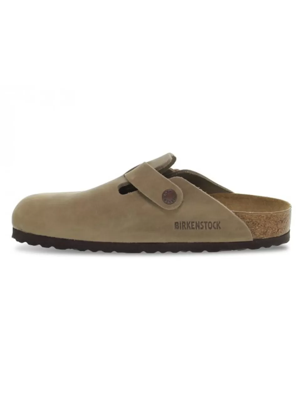 Niedrige Sandale-Birkenstock Flache Sandalen Boston Aus Leder Tabak