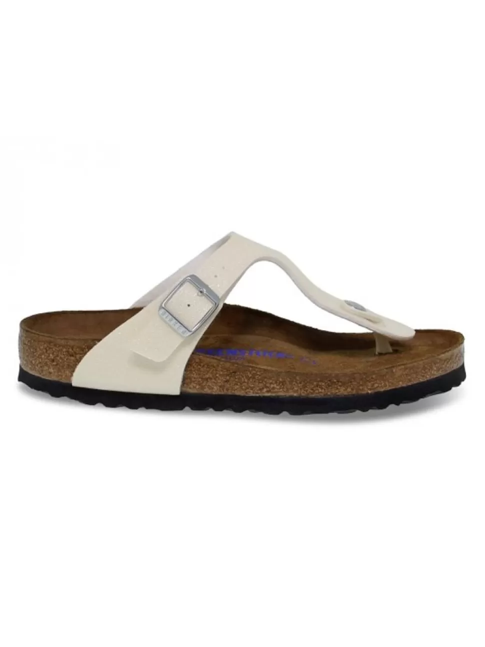 Niedrige Sandale-Birkenstock Flache Sandalen Gizeh Aus Birkoflor Perle