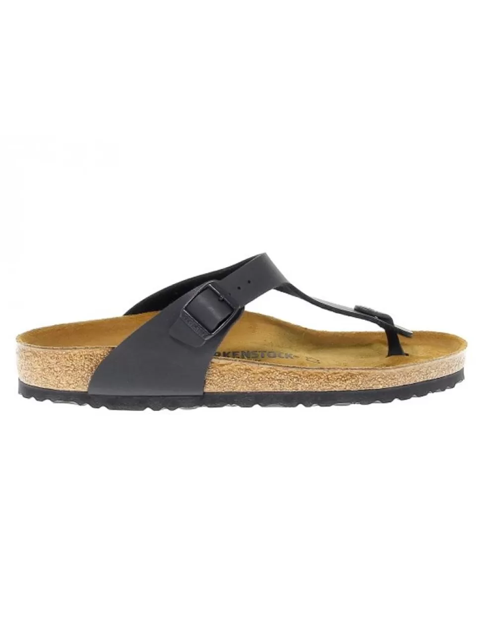 Niedrige Sandale-Birkenstock Flache Sandalen Gizeh Aus Birkoflor Schwarz