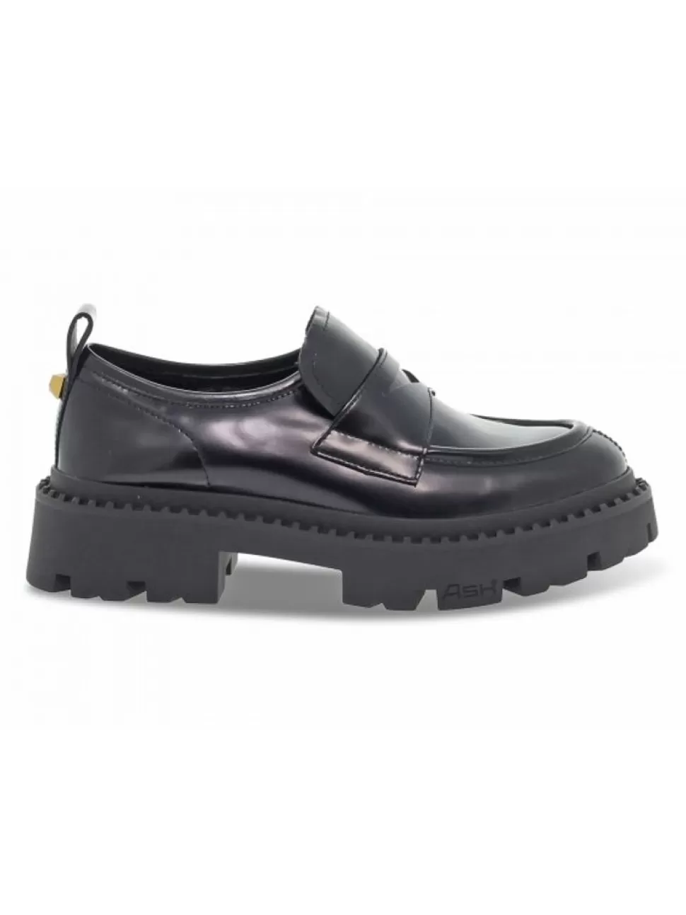 Niedriger Schuh-Ash Flacher Schuh Genial Stud Aus Geburstet Schwarz