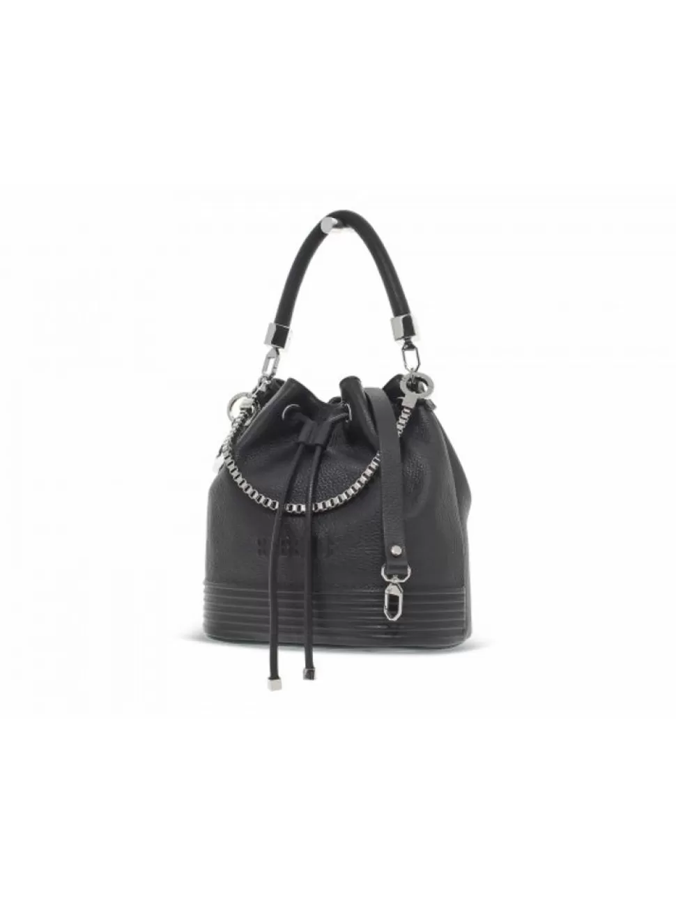 Handtaschen-Rebelle Handtasche Mizuki Buket Dollaro Black Aus Leder Schwarz