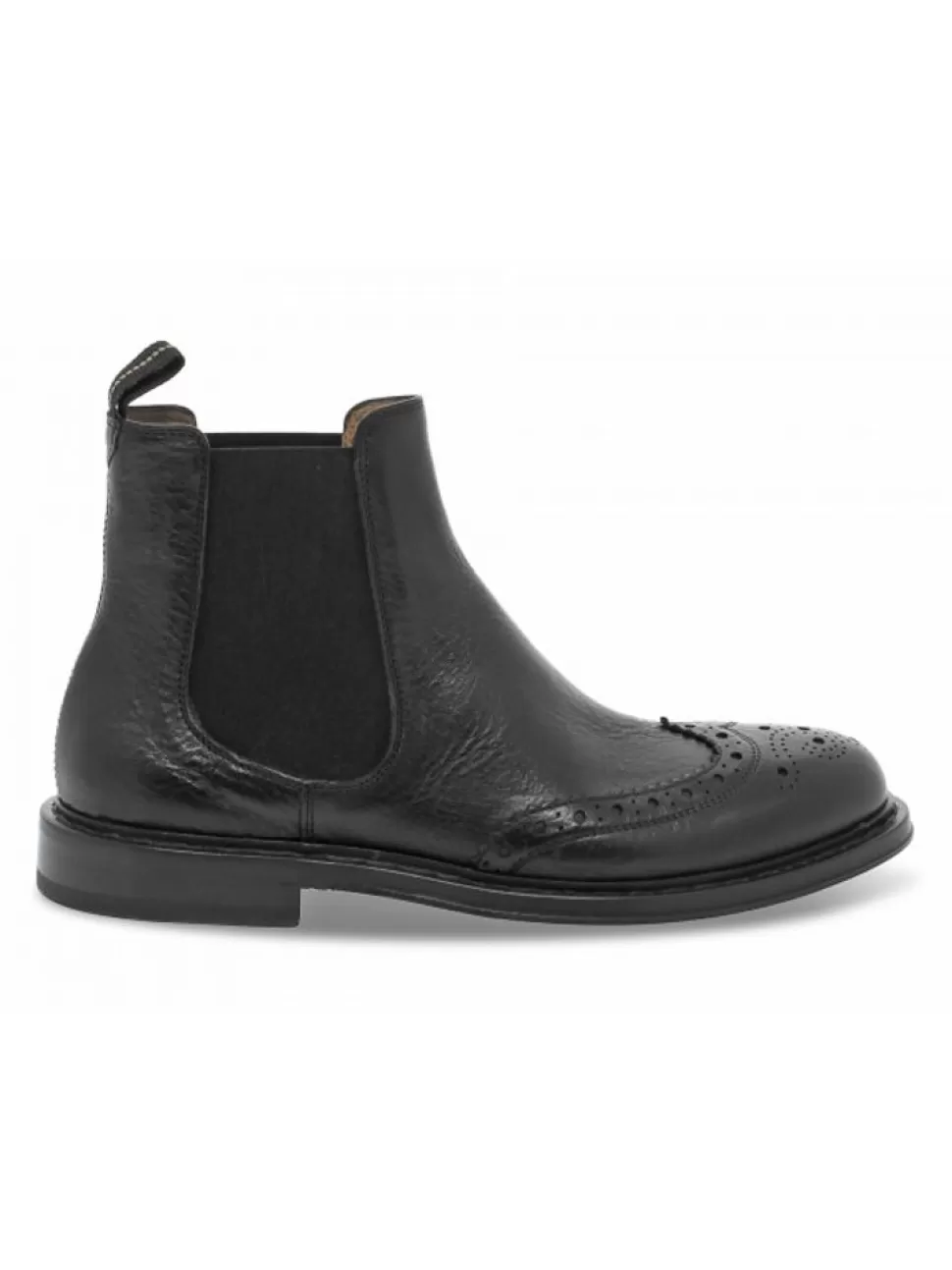 Stiefeletten-Fabi Knochelschuhe Beatles Stile Inglese Aus Leder Schwarz