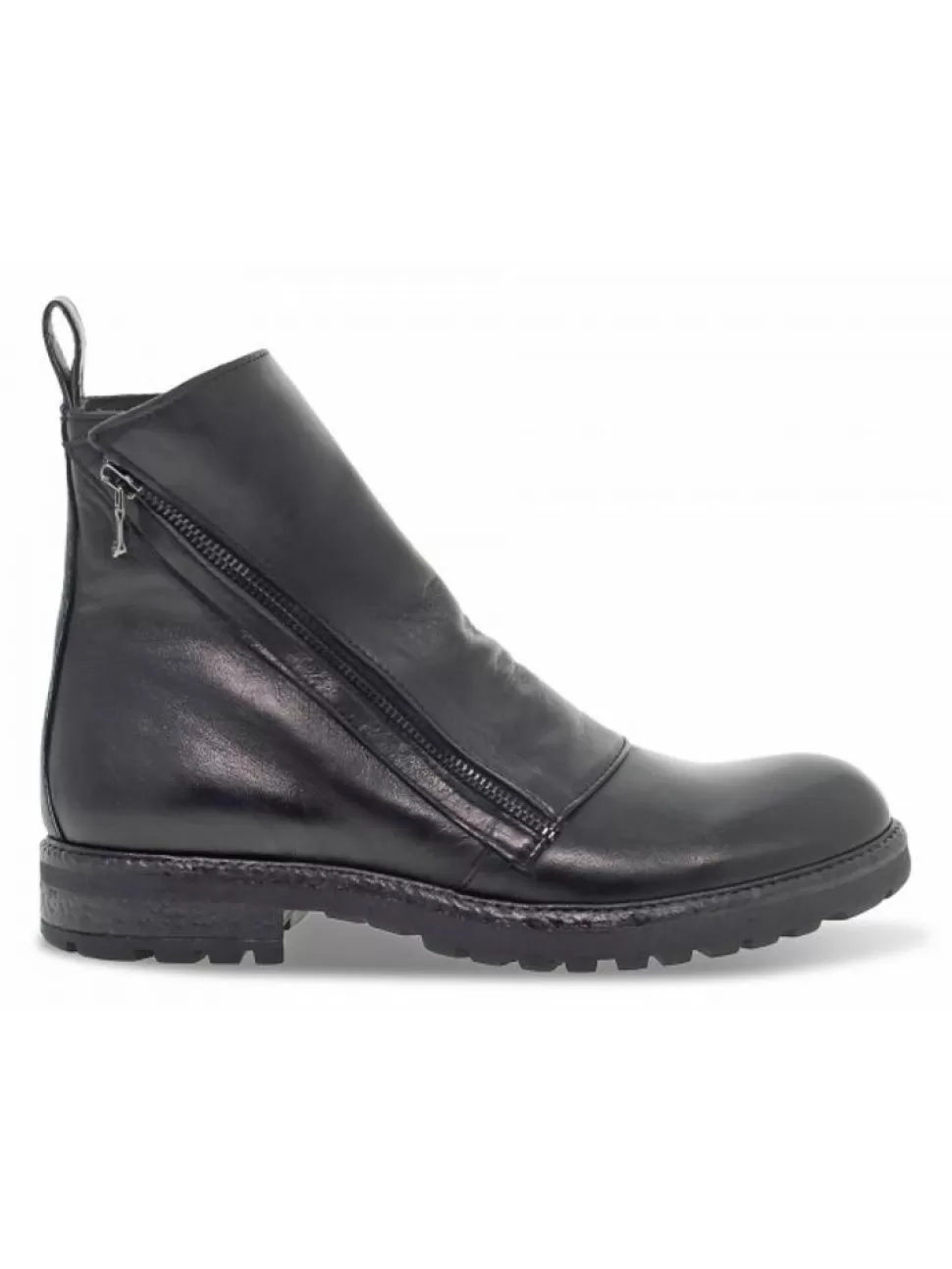 Stiefeletten-Guidi Calzature Knochelschuhe Beatles 2 Zip Aus Leder Schwarz