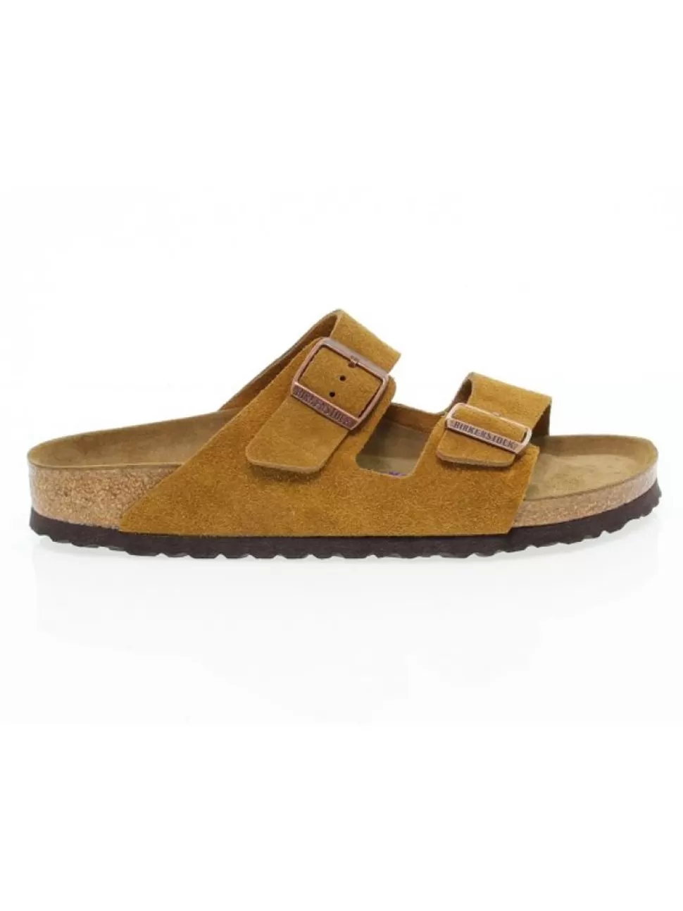 Sandalen-Birkenstock Sandalen Arizona Soft Footbed Aus Gamse Ocker