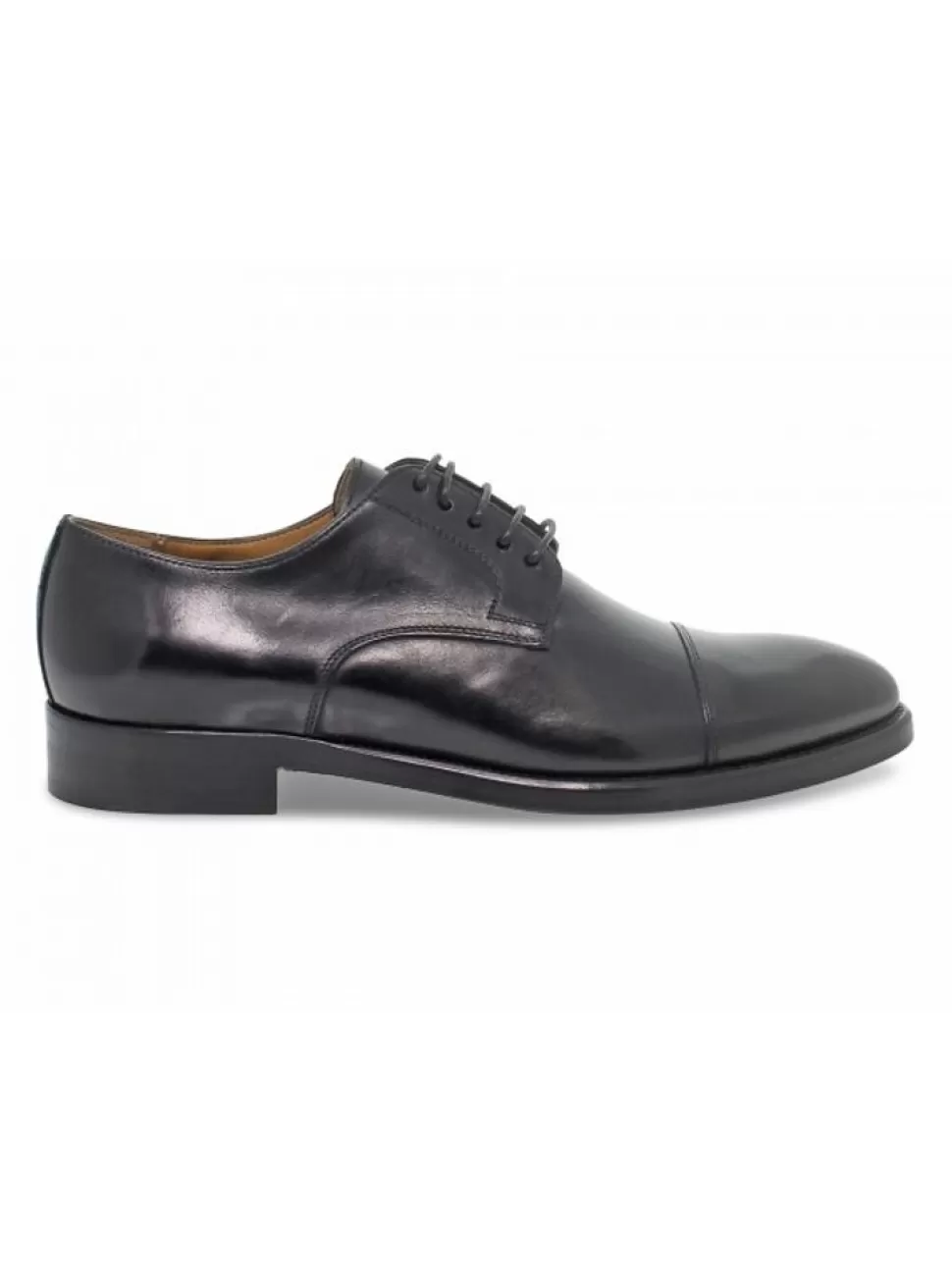 Schnurschuhe-Brecos Schnurschuhe Stile Inglese 5 Buchi Aus Leder Schwarz