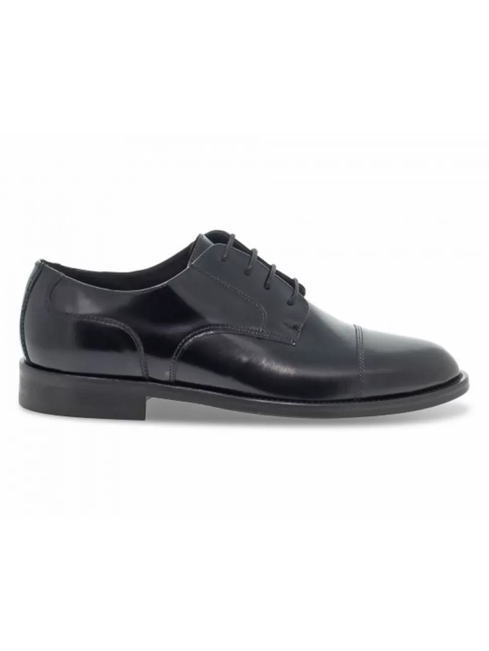 Schnurschuhe-Guidi Calzature Schnurschuhe Stile Inglese Aus Geburstet Schwarz