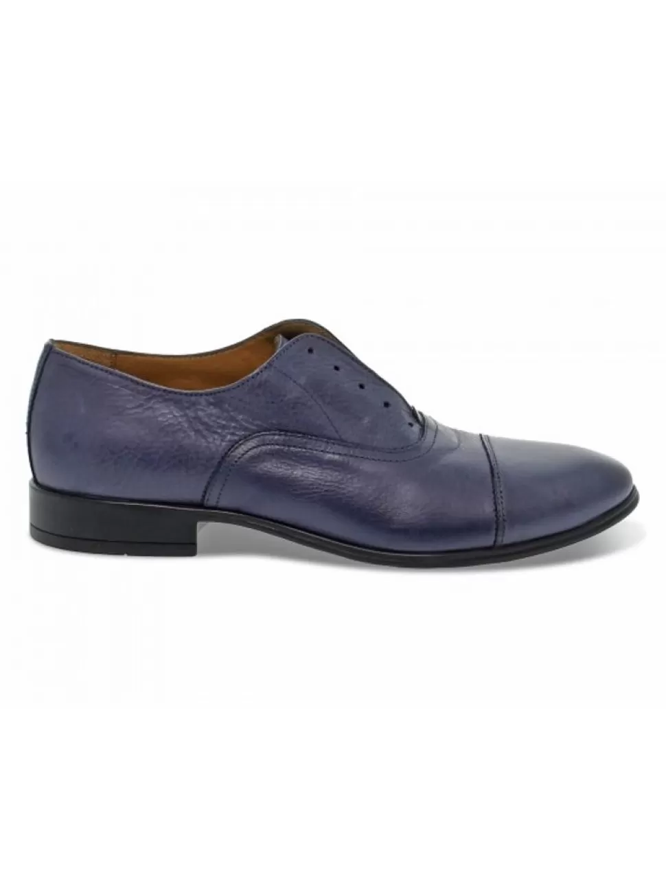 Schnurschuhe-Guidi Calzature Schnurschuhe Stile Inglese Aus Leder Blau