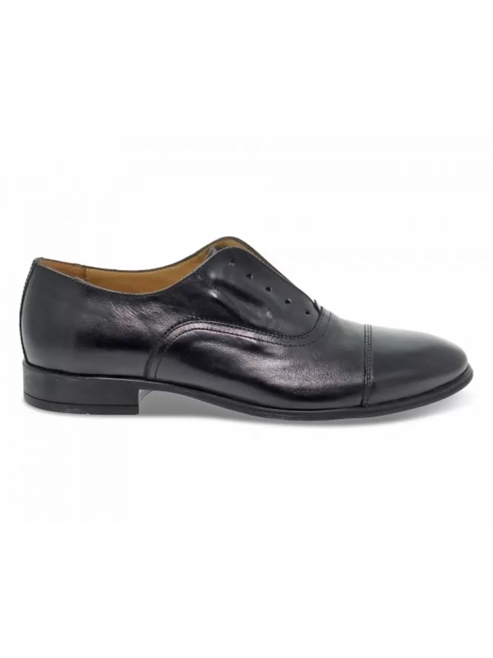 Schnurschuhe-Guidi Calzature Schnurschuhe Stile Inglese Aus Leder Schwarz