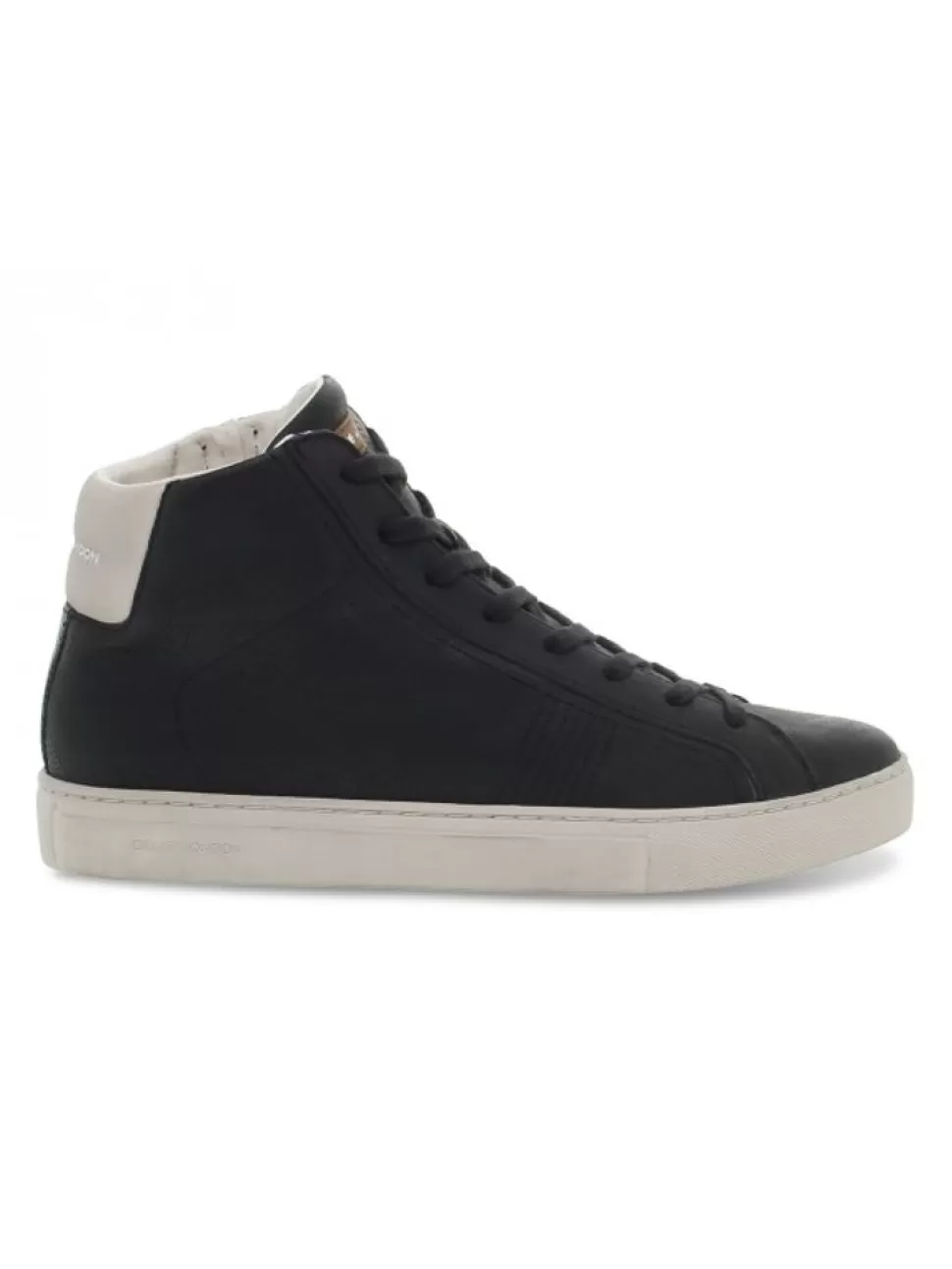 Sneakers-Crime London Sneaker High Top Essential Aus Leder Schwarz