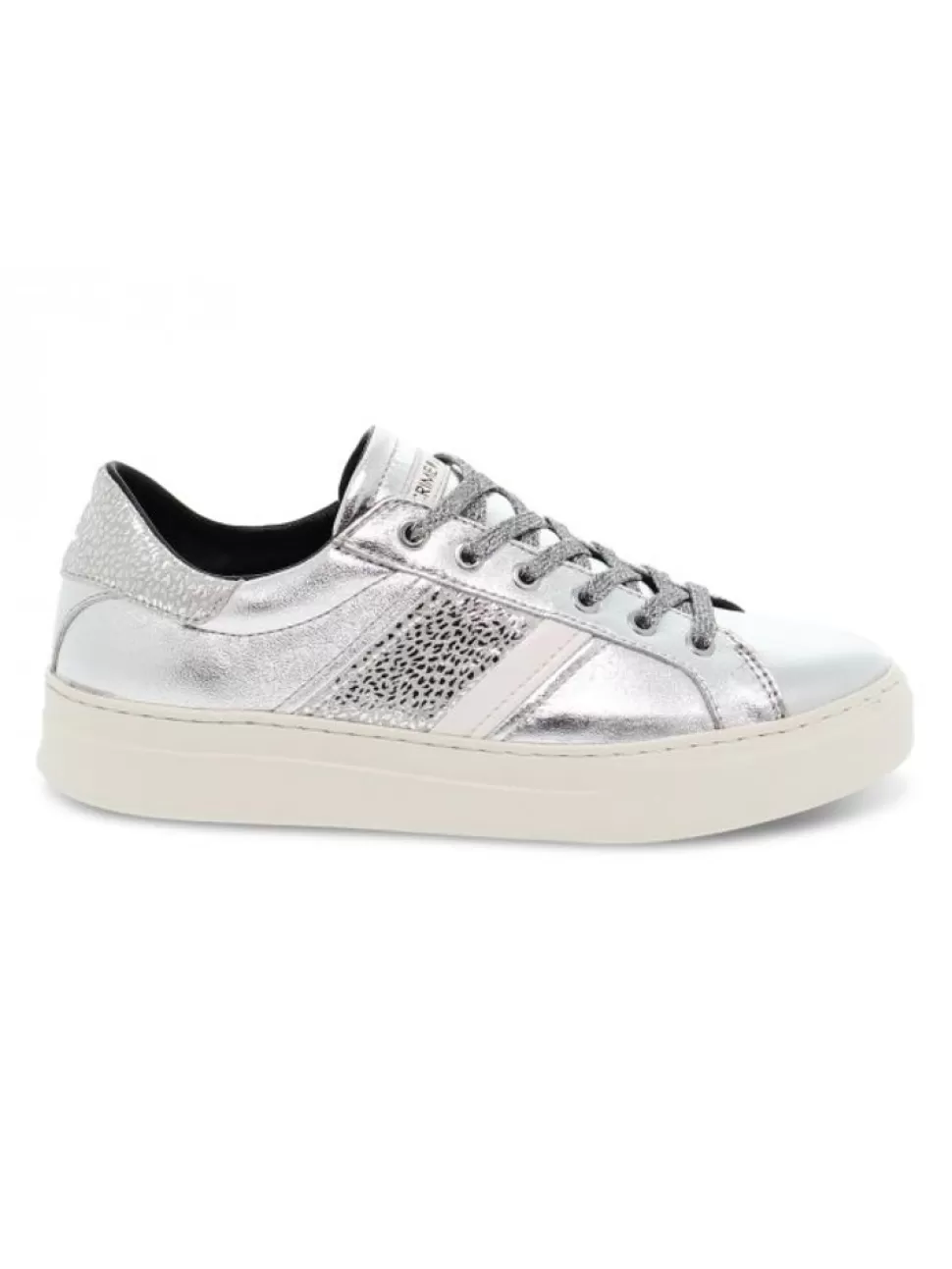 Sneakers-Crime London Sneaker Low Top Classic Aus Laminieren Silber