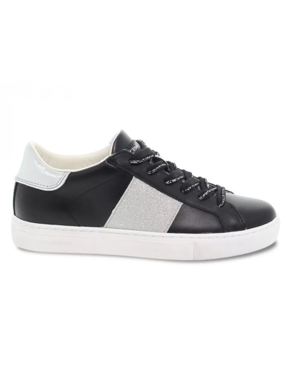 Sneakers-Crime London Sneaker Low Top Essential Aus Leder Schwarz