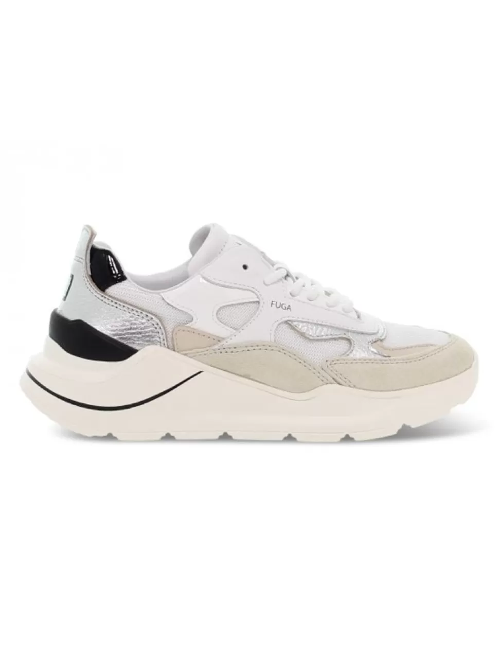 Sneakers-D.A.T.E. Sneaker Fuga Dragon White-Beige Aus Leder Weis