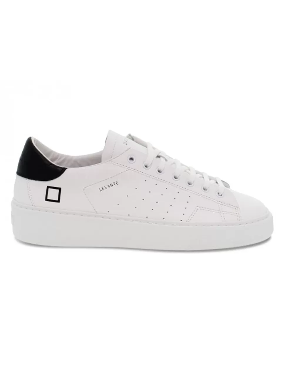 Sneakers-D.A.T.E. Sneaker Levante Calf White-Black Aus Leder Weis