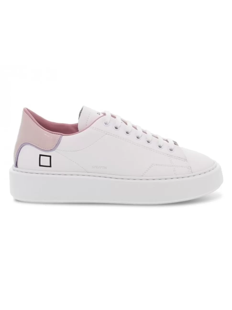 Sneakers-D.A.T.E. Sneaker Sfera Patent White-Pink Aus Leder Weis