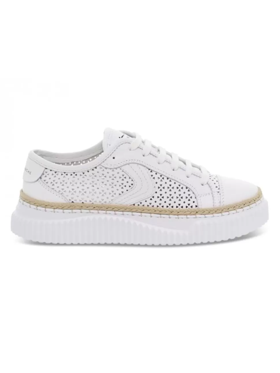 Sneakers-Voile Blanche Sneaker Maiorca Mesh Aus Leder Weis