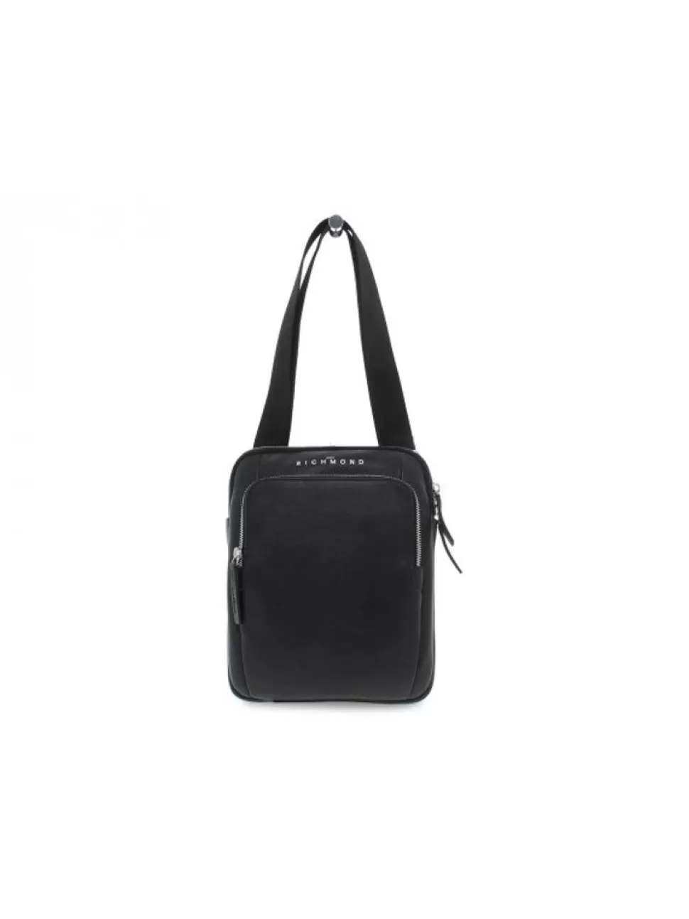 Umhangetasche-John Richmond Umhangetasche Shoulder Bag Aus Leder Schwarz