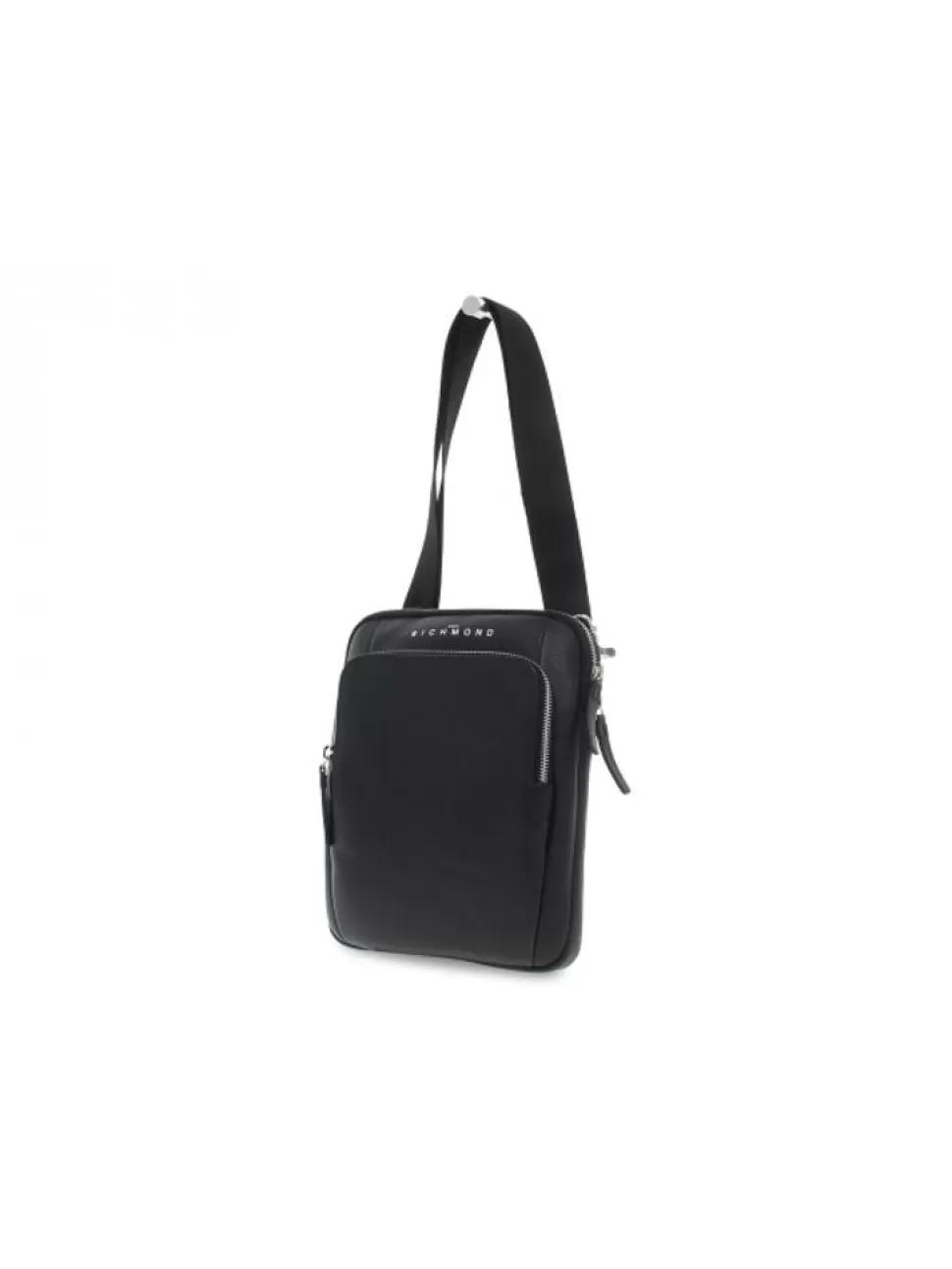 Umhangetasche-John Richmond Umhangetasche Shoulder Bag Aus Leder Schwarz