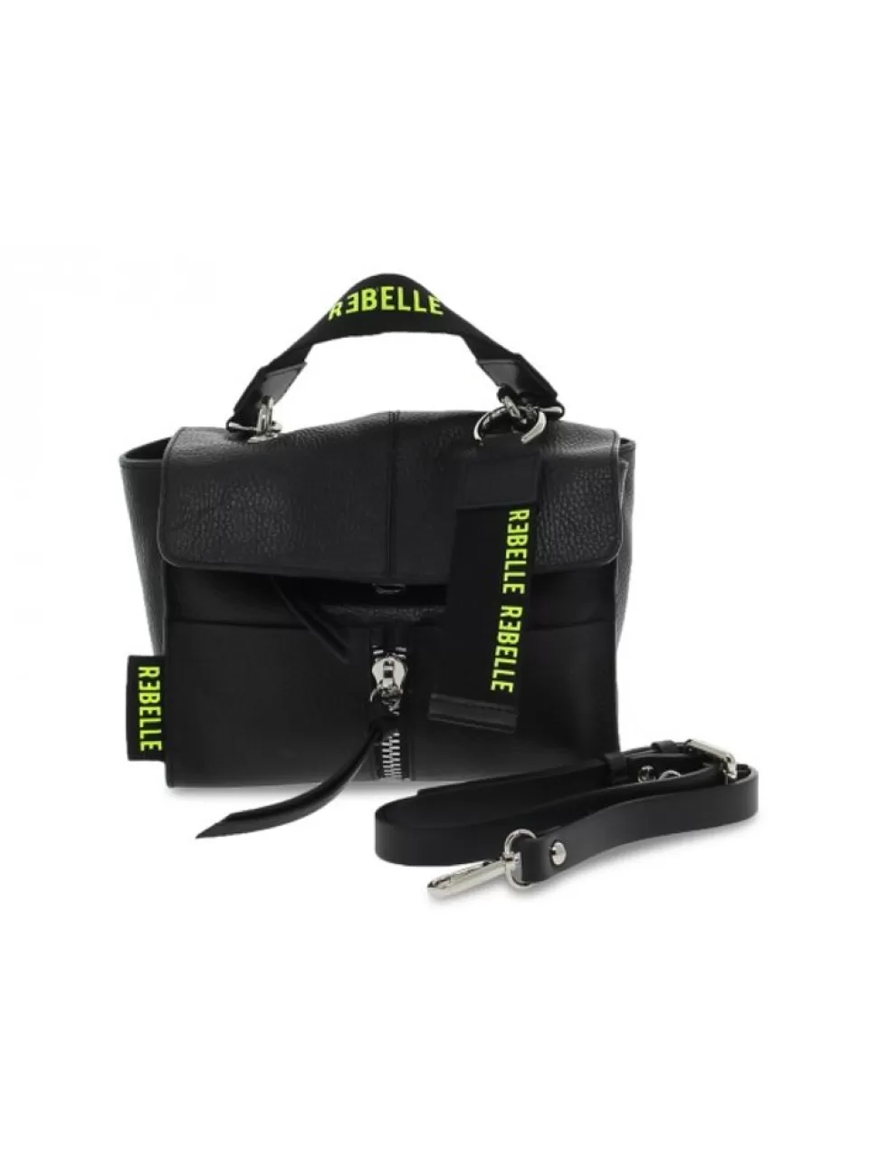 Umhangetasche-Rebelle Umhangetasche Chloe Satchel S Dollaro Aus Leder Schwarz