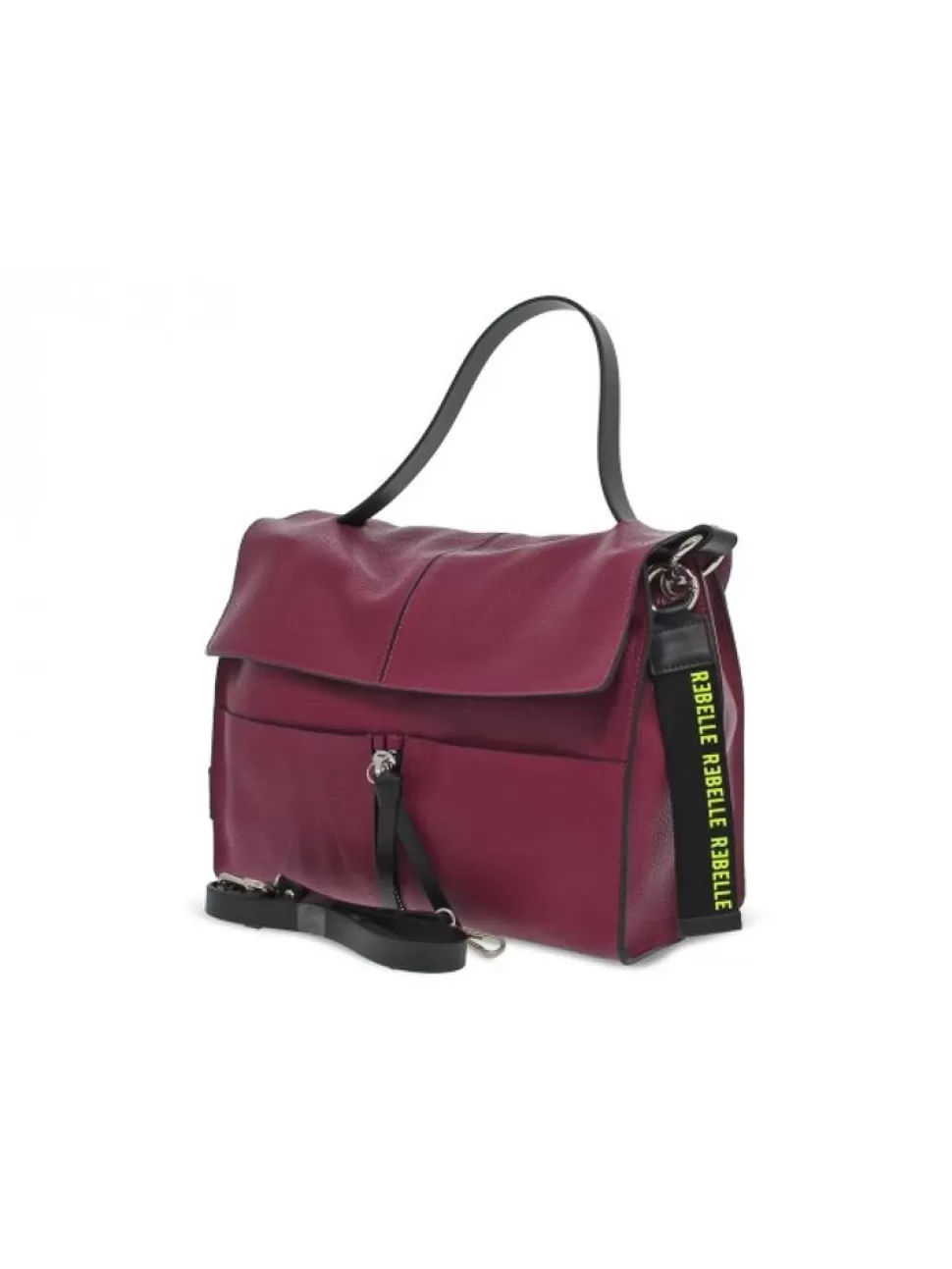 Umhangetasche-Rebelle Umhangetasche Clio Satchel L Dollaro Aus Leder Pflaume