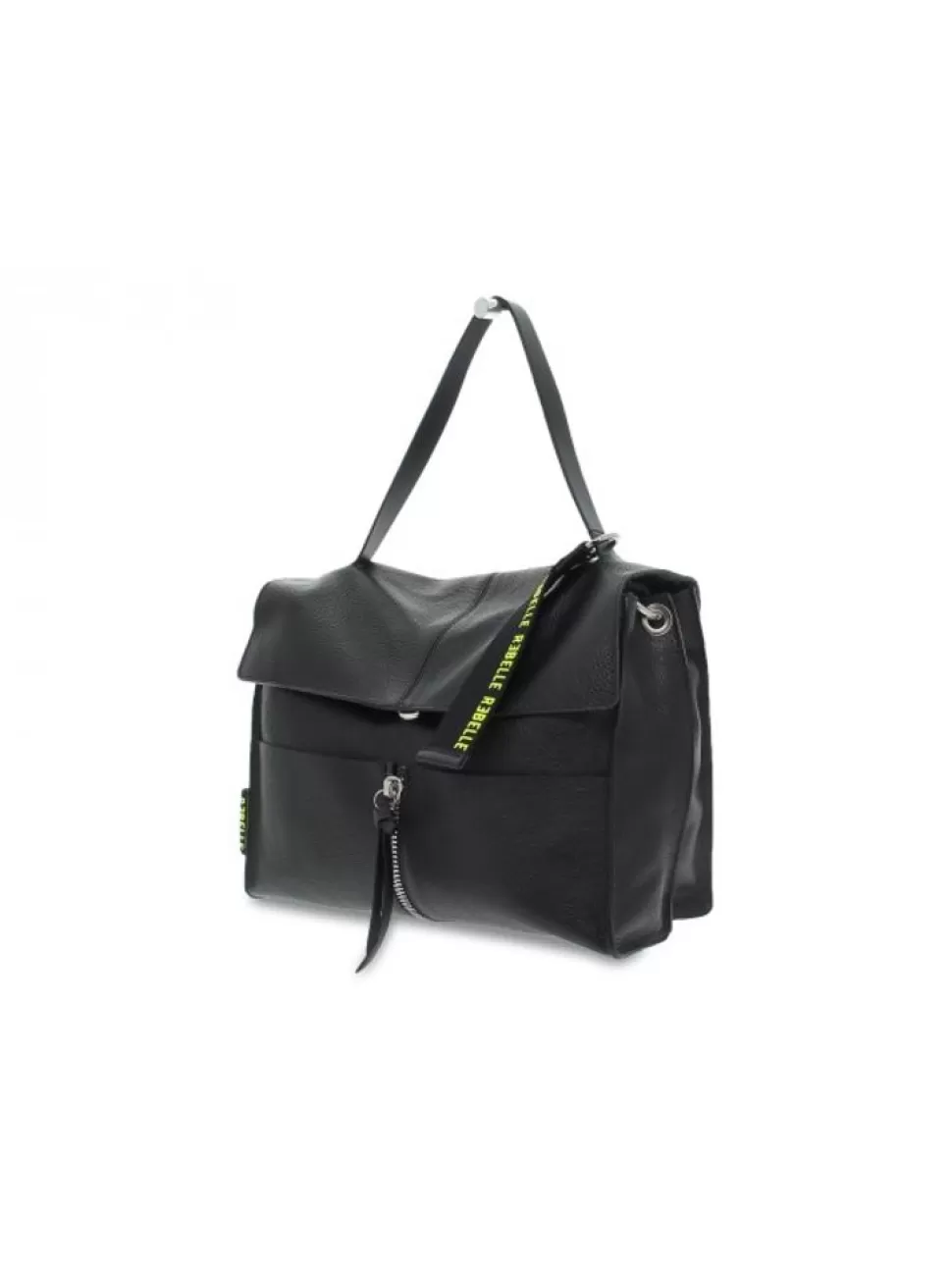 Umhangetasche-Rebelle Umhangetasche Clio Satchel L Dollaro Aus Leder Schwarz