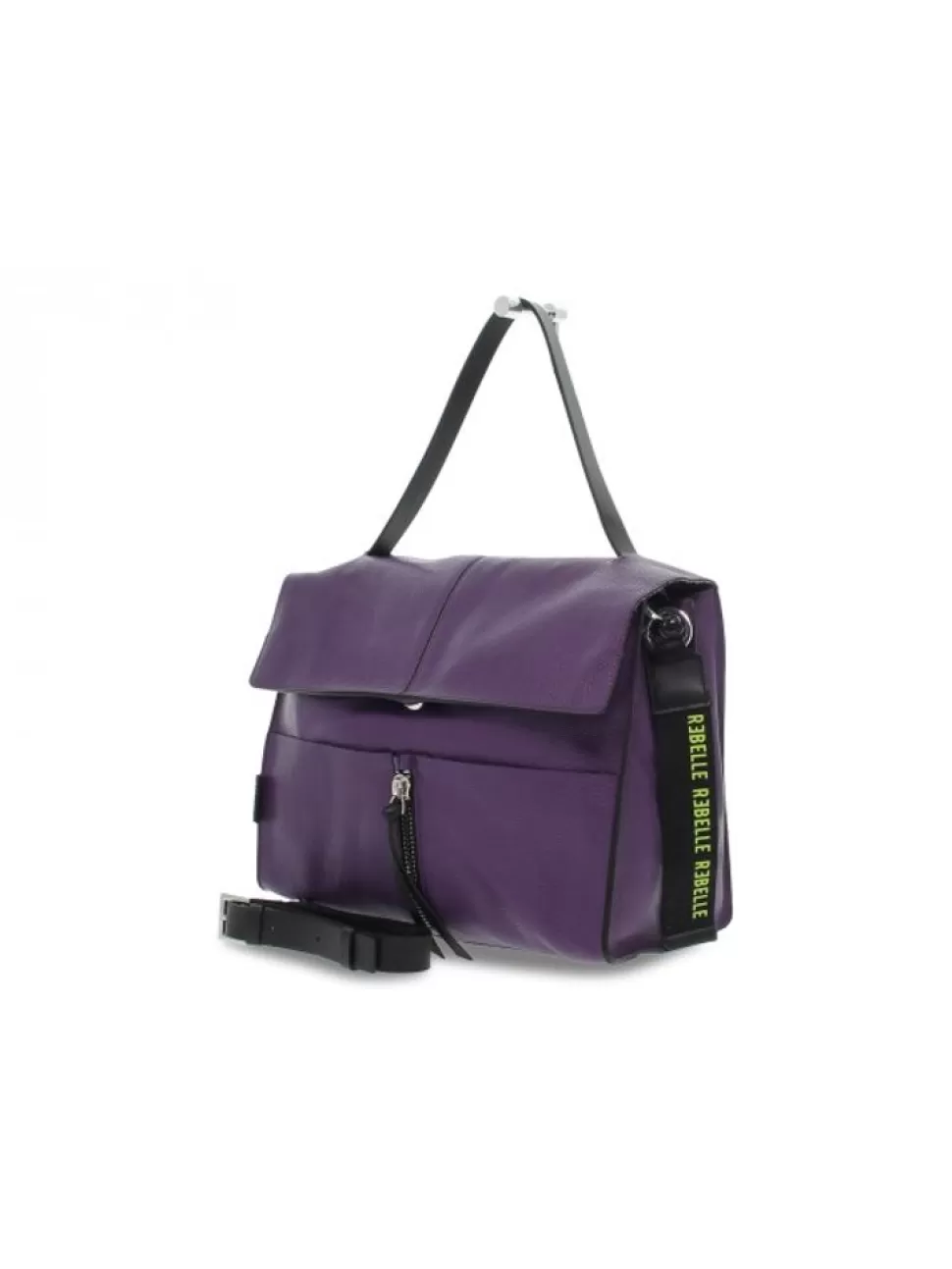 Umhangetasche-Rebelle Umhangetasche Clio Satchel L Dollaro Aus Leder Viola